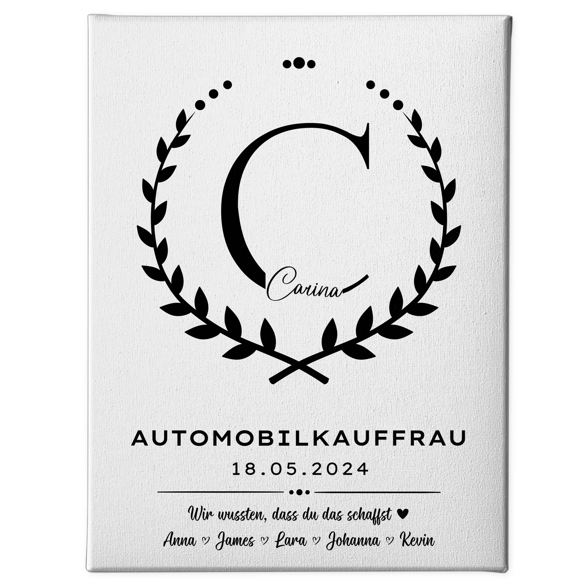 Geschenk Zum Abschluss Ausbildung Automobilkauffrau Leinwand 1