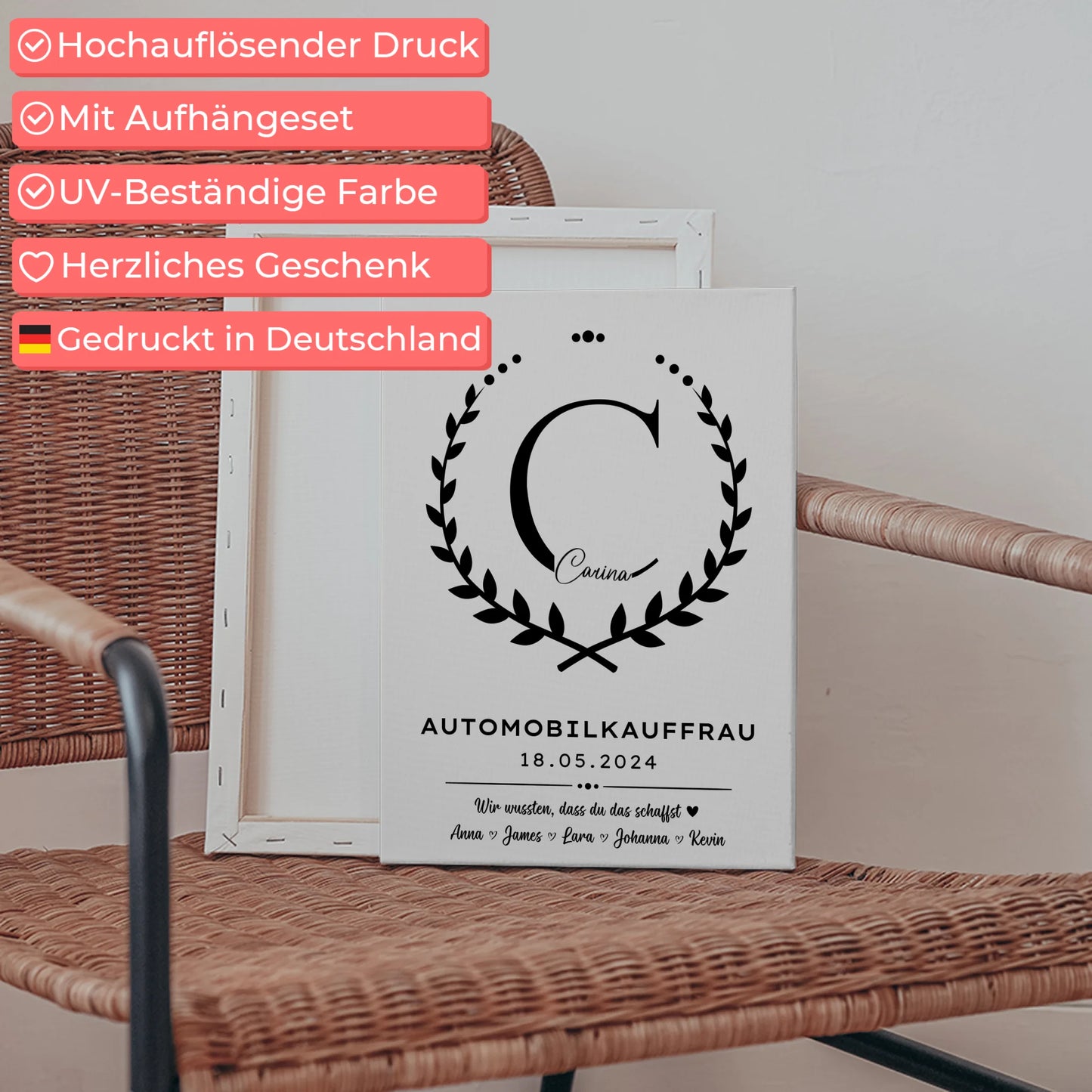 Geschenk Zum Abschluss Ausbildung Automobilkauffrau Leinwand 5