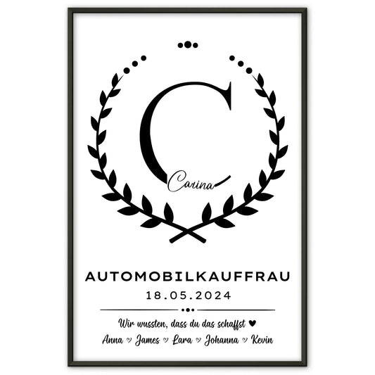 Geschenk Zum Abschluss Ausbildung Automobilkauffrau Poster