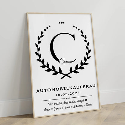 Geschenk Zum Abschluss Ausbildung Automobilkauffrau Poster