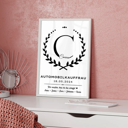 Geschenk Zum Abschluss Ausbildung Automobilkauffrau Poster