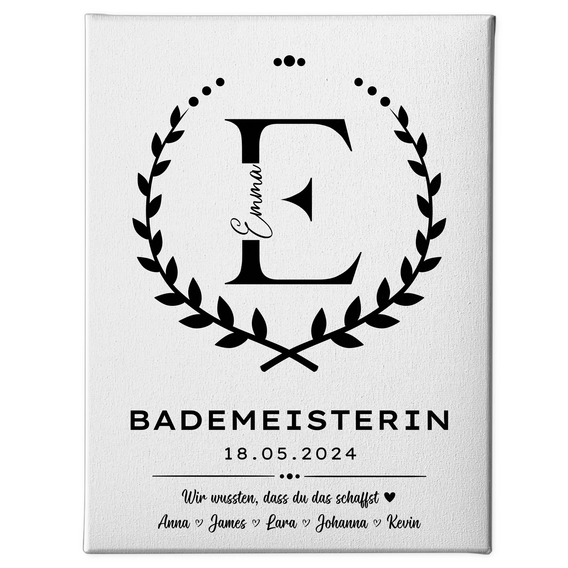 Ausbildungsabschluss Geschenk Bademeisterin Leinwand 1