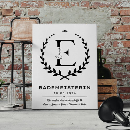 Ausbildungsabschluss Geschenk Bademeisterin Leinwand 4