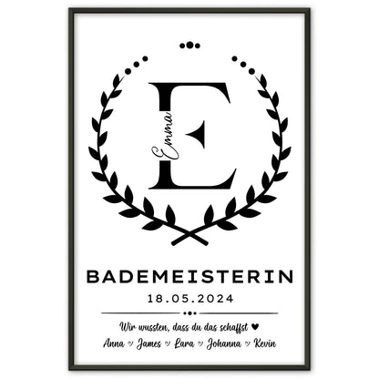 Poster Ausbildungsabschluss Geschenk Bademeisterin
