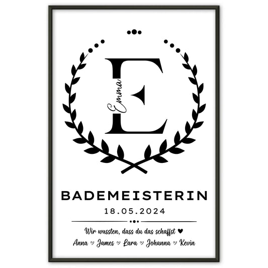 Poster Ausbildungsabschluss Geschenk Bademeisterin