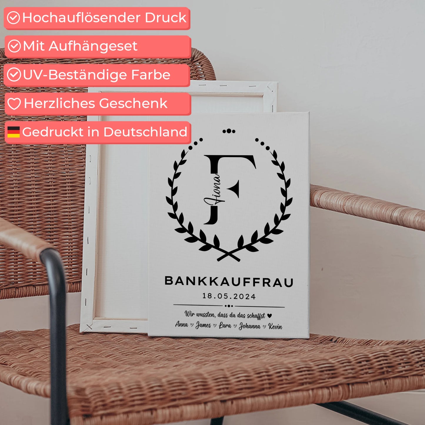 Geschenk Zum Abschluss Ausbildung Bankkauffrau Leinwand 5