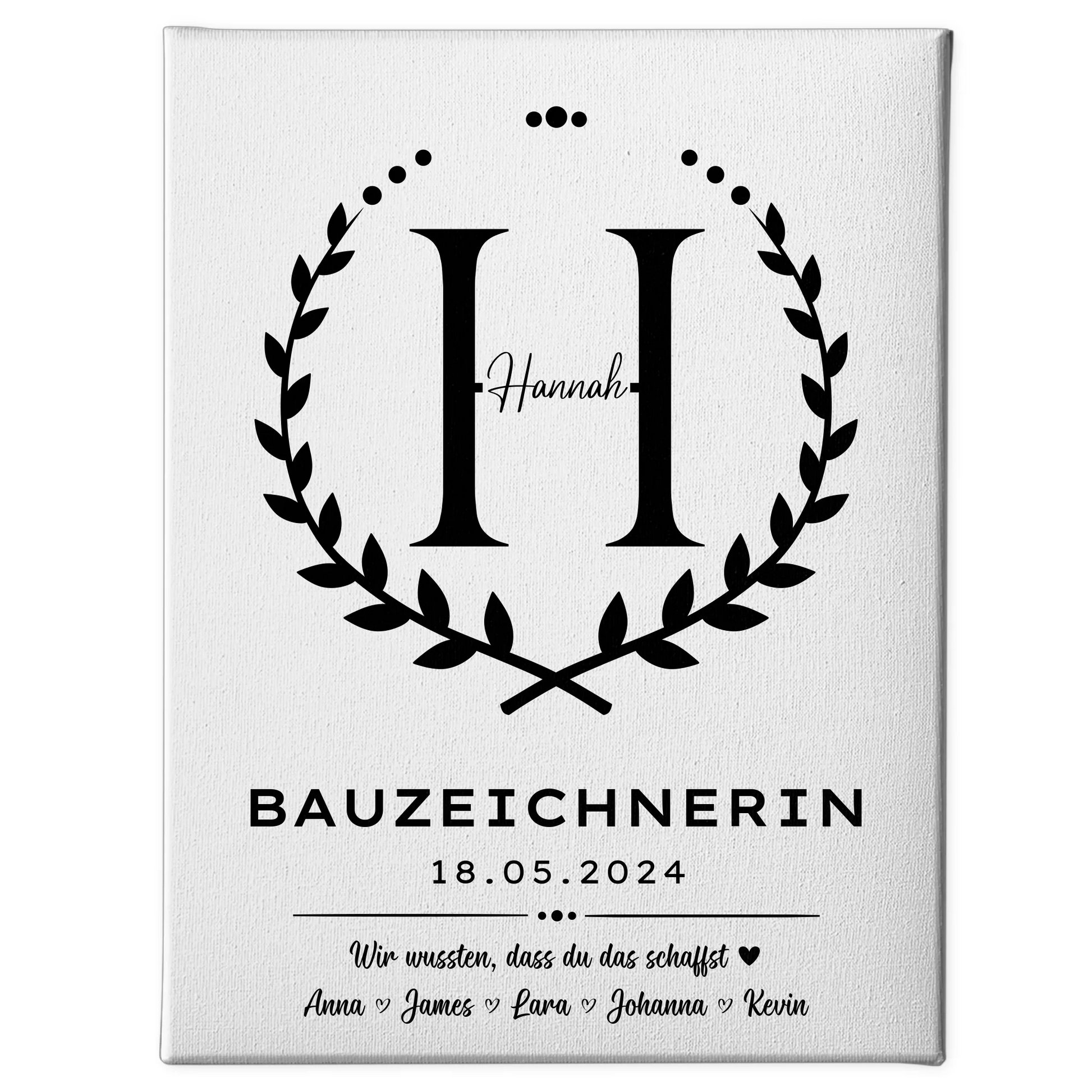Ausbildungsabschluss Geschenk Bauzeichnerin Leinwand 1