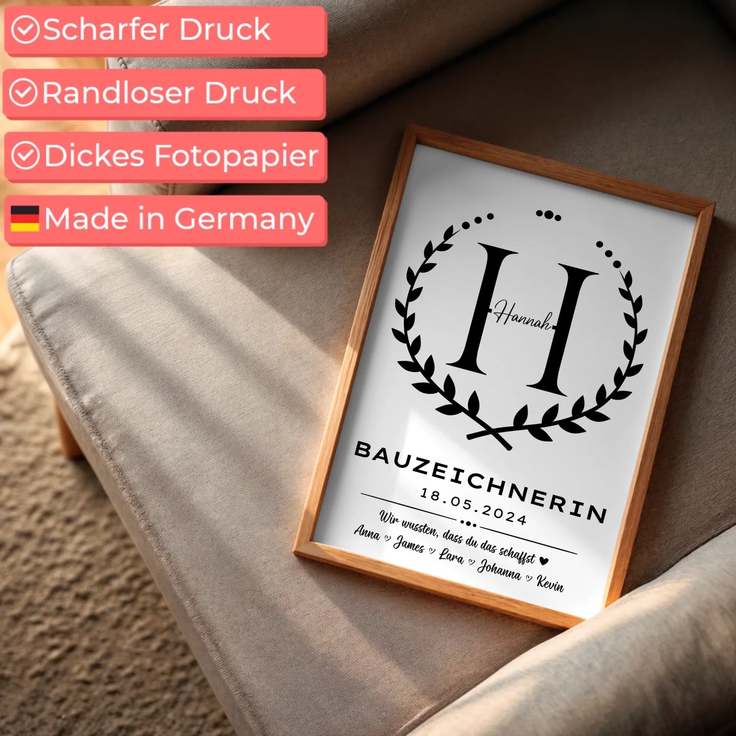 Ausbildungsabschluss Geschenk Bauzeichnerin Poster