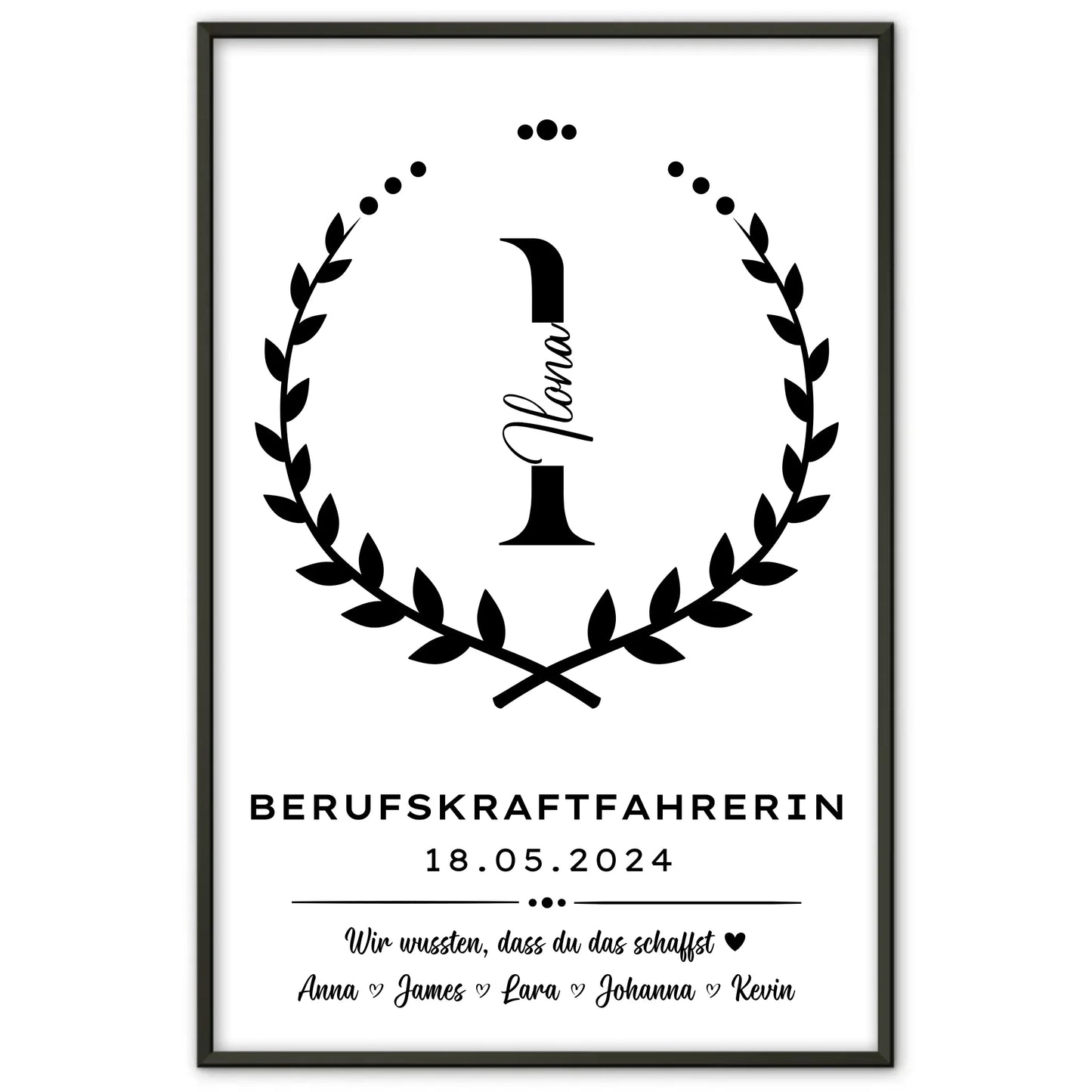 Geschenk Zum Abschluss Ausbildung Berufskraftfahrerin Poster