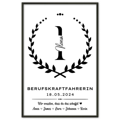 Geschenk Zum Abschluss Ausbildung Berufskraftfahrerin Poster
