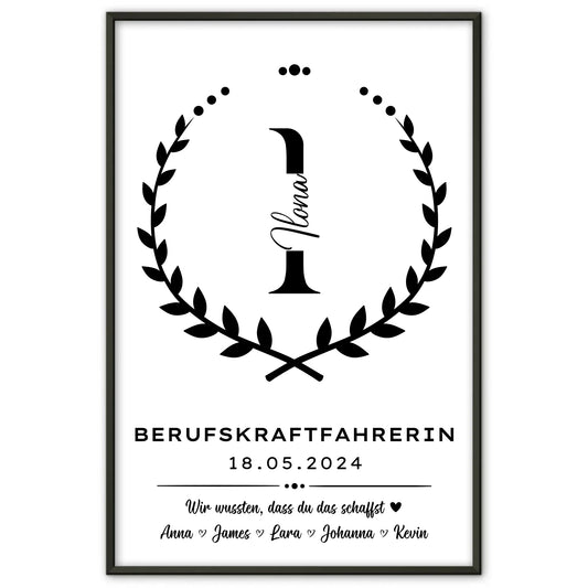 Geschenk Zum Abschluss Ausbildung Berufskraftfahrerin Poster
