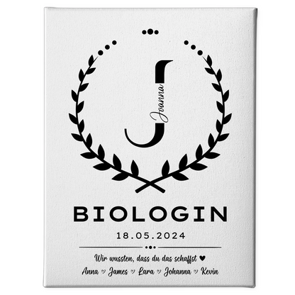 Geschenk Abschluss Ausbildung Biologin Leinwand 1