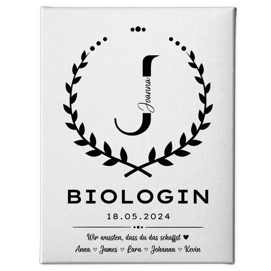 Geschenk Abschluss Ausbildung Biologin Leinwand 1
