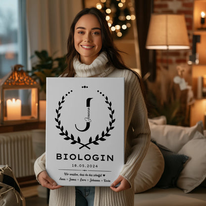 Geschenk Abschluss Ausbildung Biologin Leinwand 2