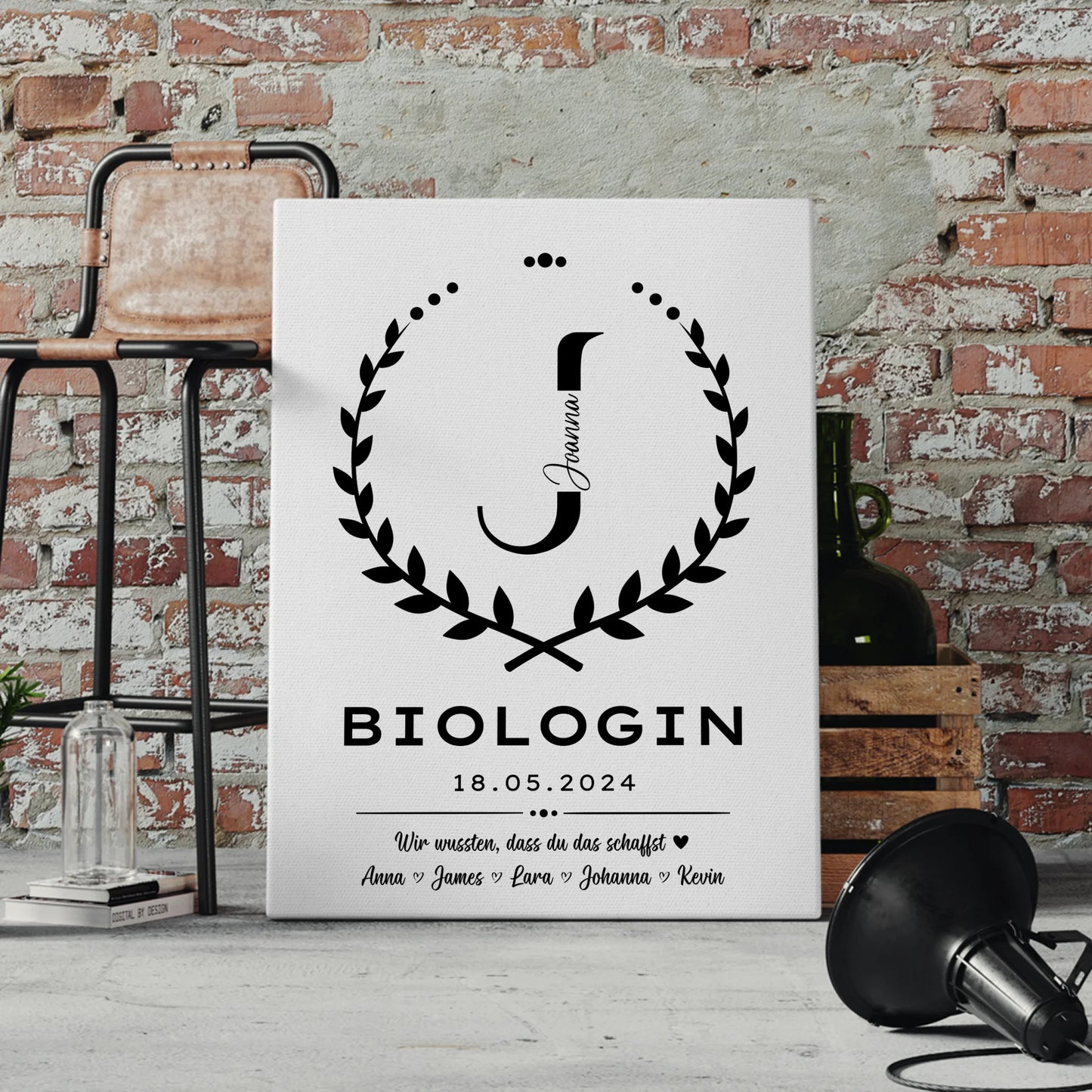 Geschenk Abschluss Ausbildung Biologin Leinwand 4