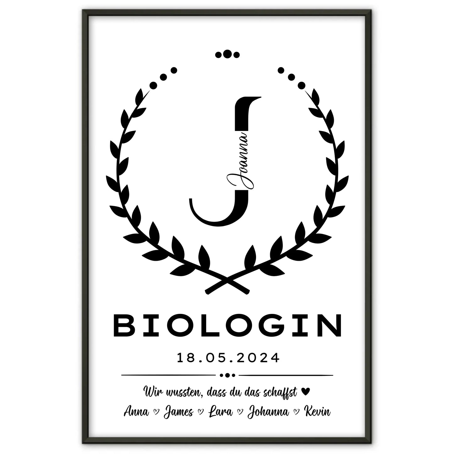 Geschenk Abschluss Ausbildung Poster fuer Biologin