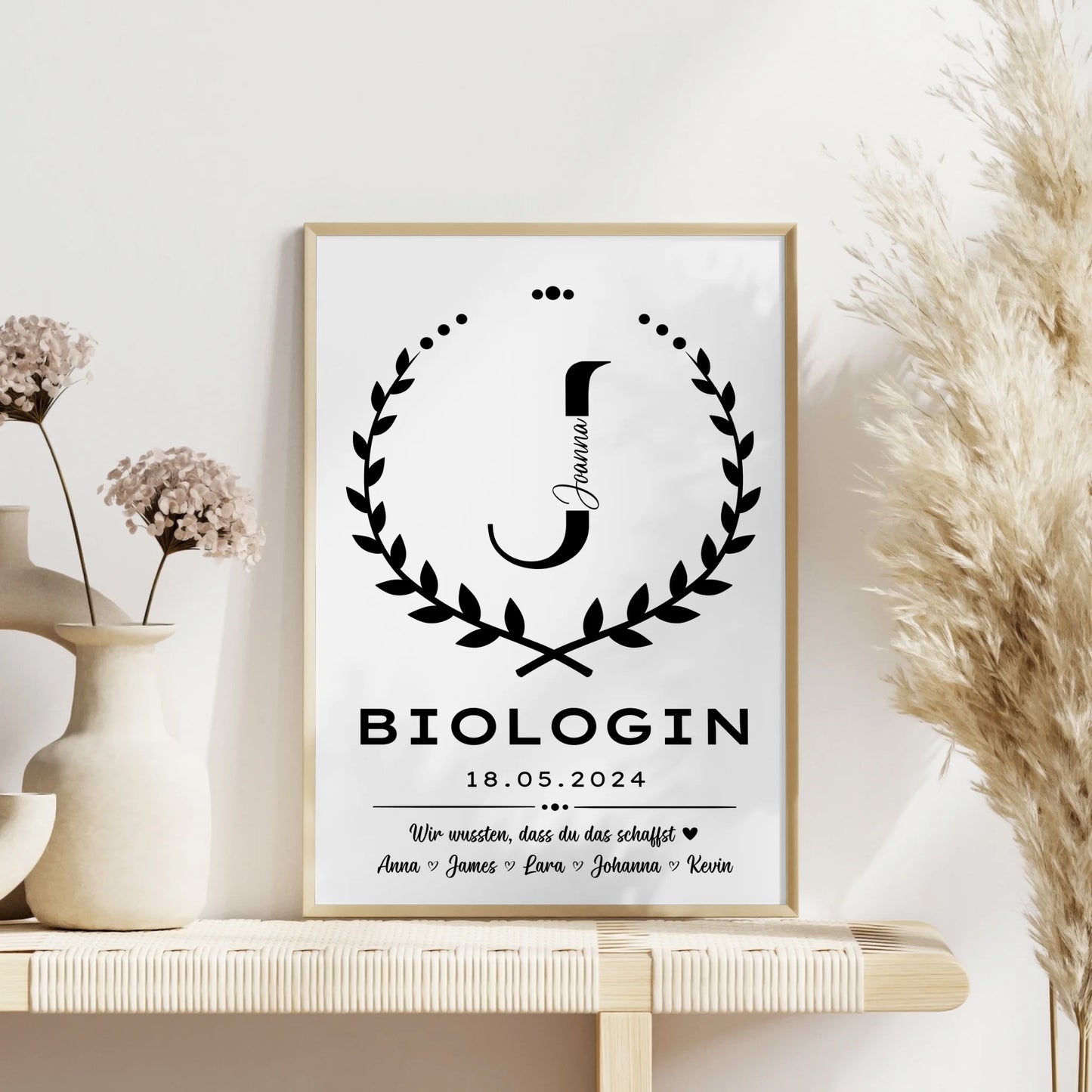 Geschenk Abschluss Ausbildung Poster fuer Biologin