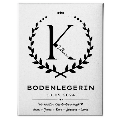 Ausbildungsabschluss Geschenk Bodenlegerin Leinwand 1