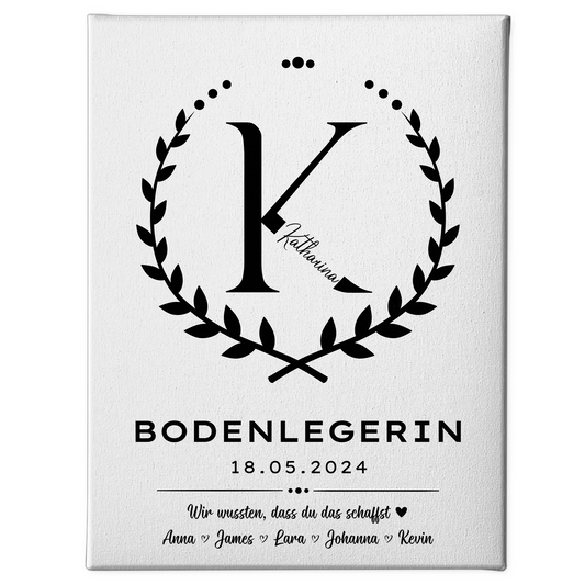 Ausbildungsabschluss Geschenk Bodenlegerin Leinwand 1