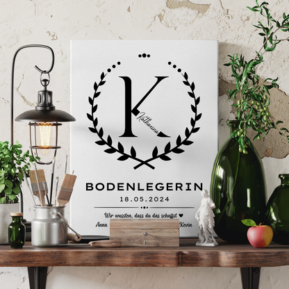 Ausbildungsabschluss Geschenk Bodenlegerin Leinwand 3