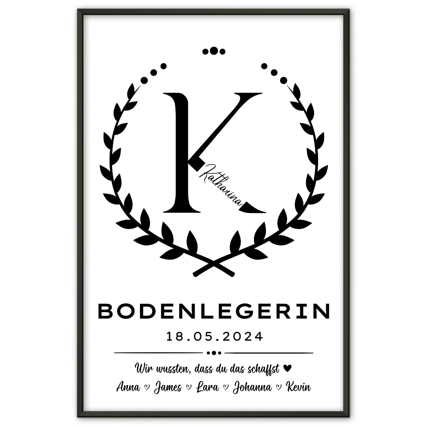 Poster Ausbildungsabschluss Geschenk Bodenlegerin mit Stil