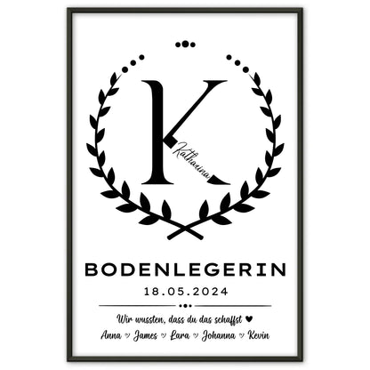 Poster Ausbildungsabschluss Geschenk Bodenlegerin mit Stil