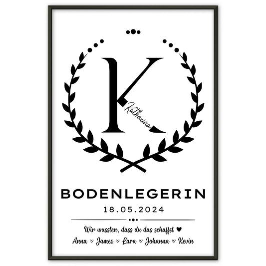 Poster Ausbildungsabschluss Geschenk Bodenlegerin mit Stil