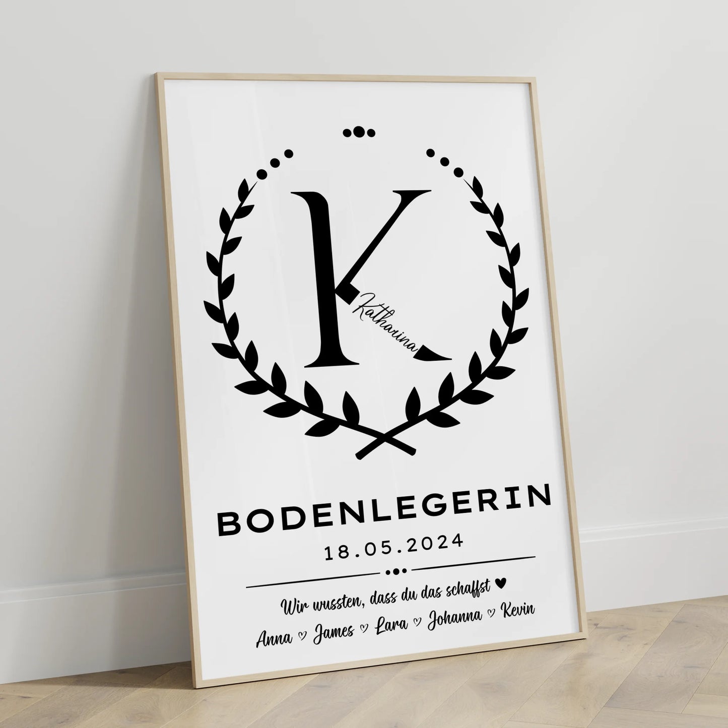 Poster Ausbildungsabschluss Geschenk Bodenlegerin mit Stil