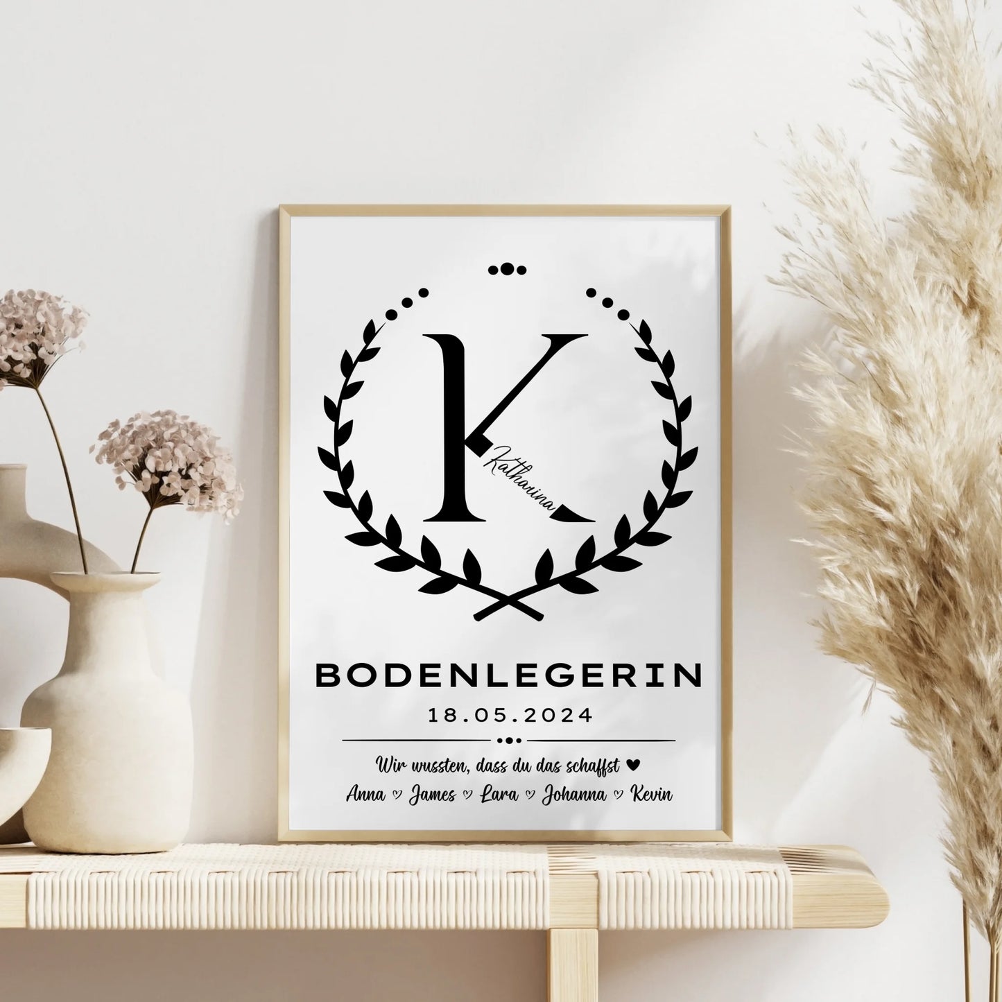Poster Ausbildungsabschluss Geschenk Bodenlegerin mit Stil