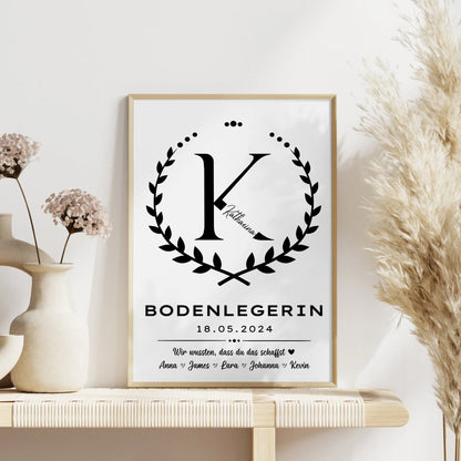 Poster Ausbildungsabschluss Geschenk Bodenlegerin mit Stil
