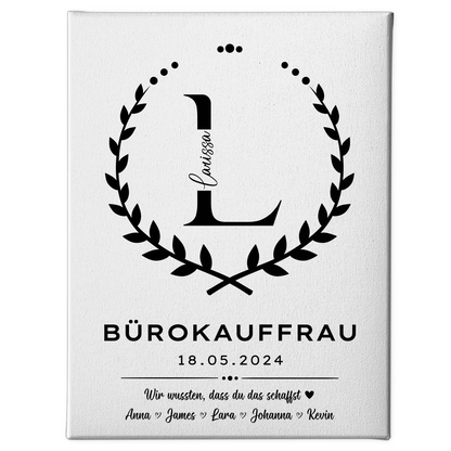 Geschenk Zum Abschluss Ausbildung Bürokauffrau Leinwand 1