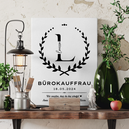 Geschenk Zum Abschluss Ausbildung Bürokauffrau Leinwand 3