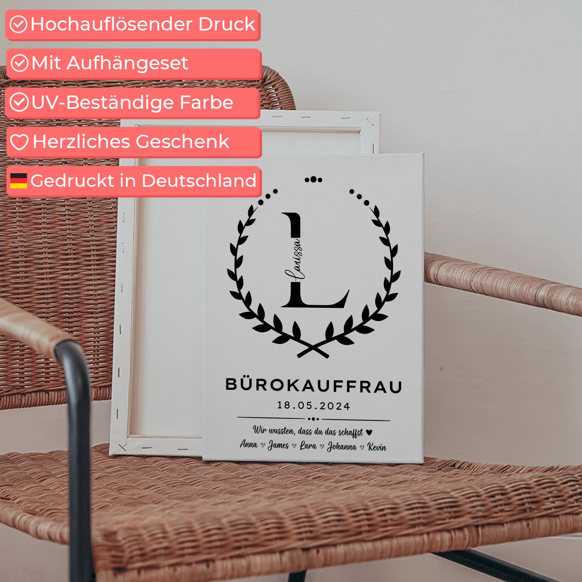 Geschenk Zum Abschluss Ausbildung Bürokauffrau Leinwand 5