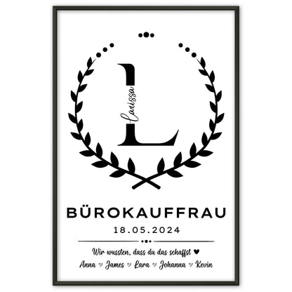 Geschenk Zum Abschluss Ausbildung Poster fuer Buerokauffrau