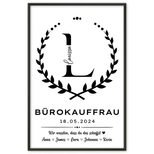 Geschenk Zum Abschluss Ausbildung Poster fuer Buerokauffrau