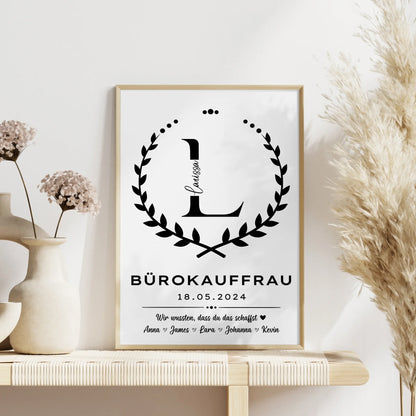 Geschenk Zum Abschluss Ausbildung Poster fuer Buerokauffrau