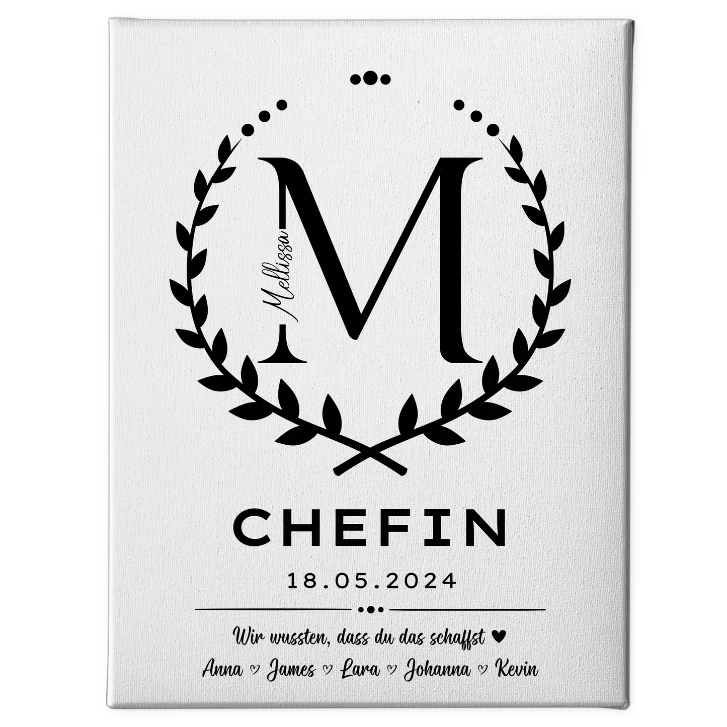 Geschenk Abschluss Ausbildung Chefin Leinwand 1