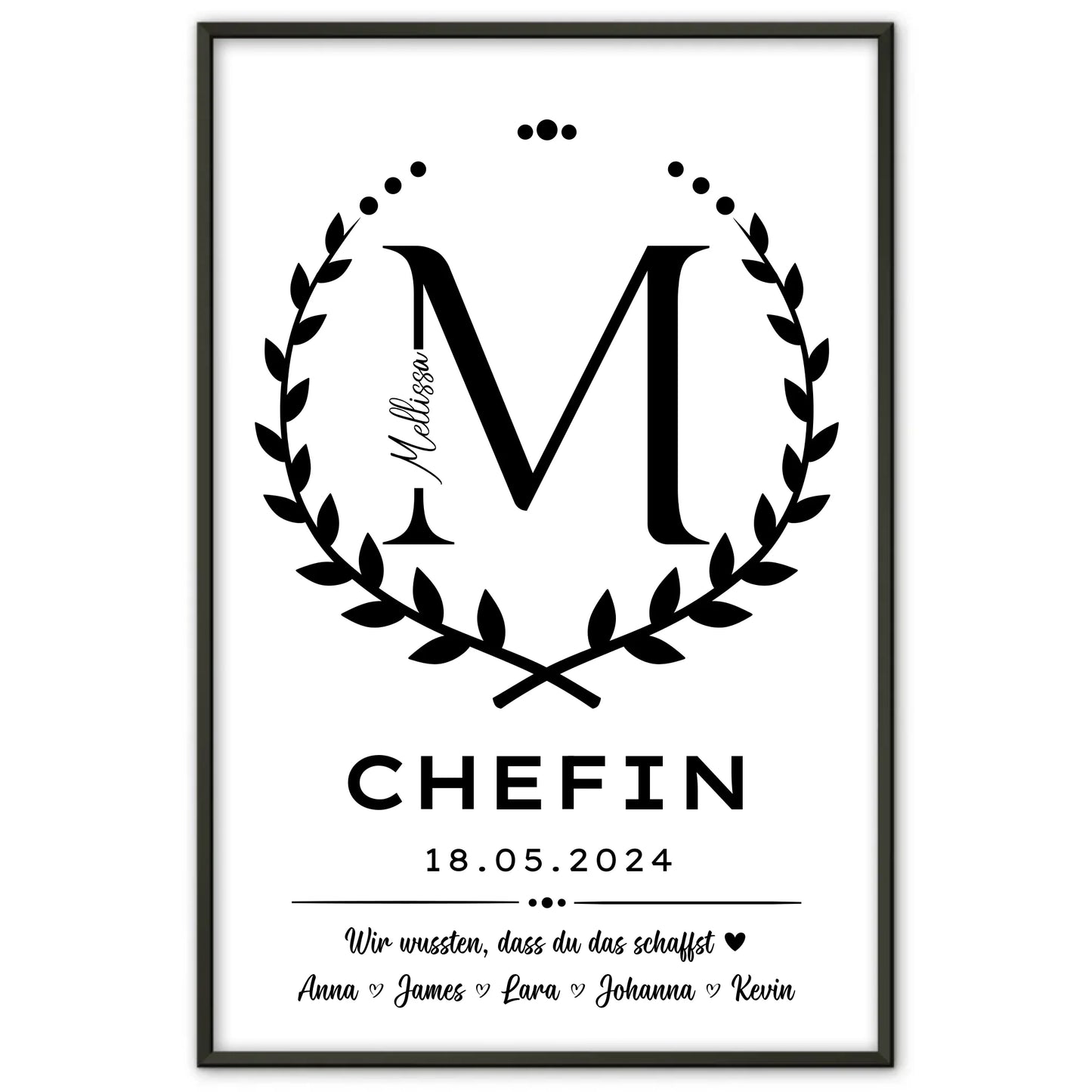 Geschenk Abschluss Ausbildung Chefin Poster individuell