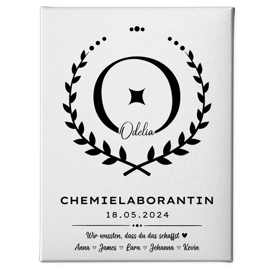 Ausbildungsabschluss Geschenk Chemielaborantin Leinwand 1