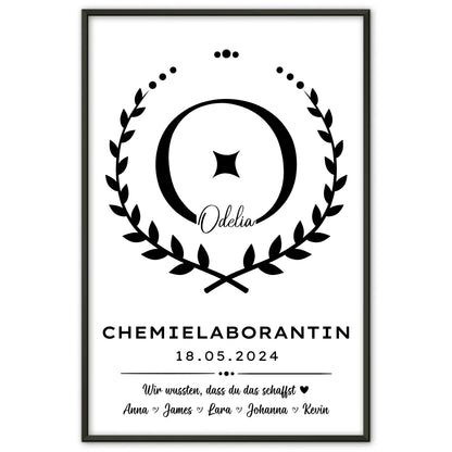 Ausbildungsabschluss Geschenk Chemielaborantin Poster