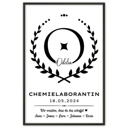 Ausbildungsabschluss Geschenk Chemielaborantin Poster