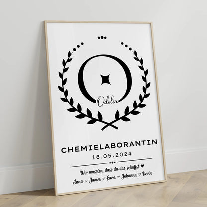 Ausbildungsabschluss Geschenk Chemielaborantin Poster