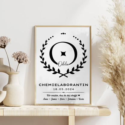 Ausbildungsabschluss Geschenk Chemielaborantin Poster