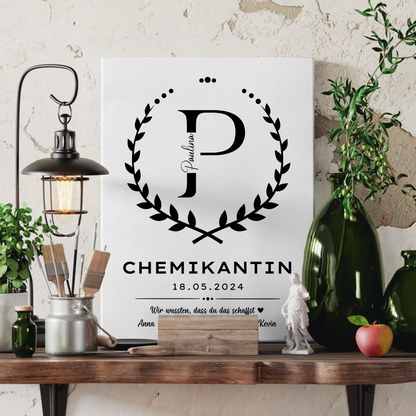 Geschenk Zum Abschluss Ausbildung Chemikantin Leinwand 3