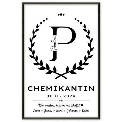 Poster Geschenk Zum Abschluss Ausbildung Chemikantin