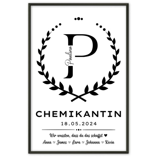 Poster Geschenk Zum Abschluss Ausbildung Chemikantin