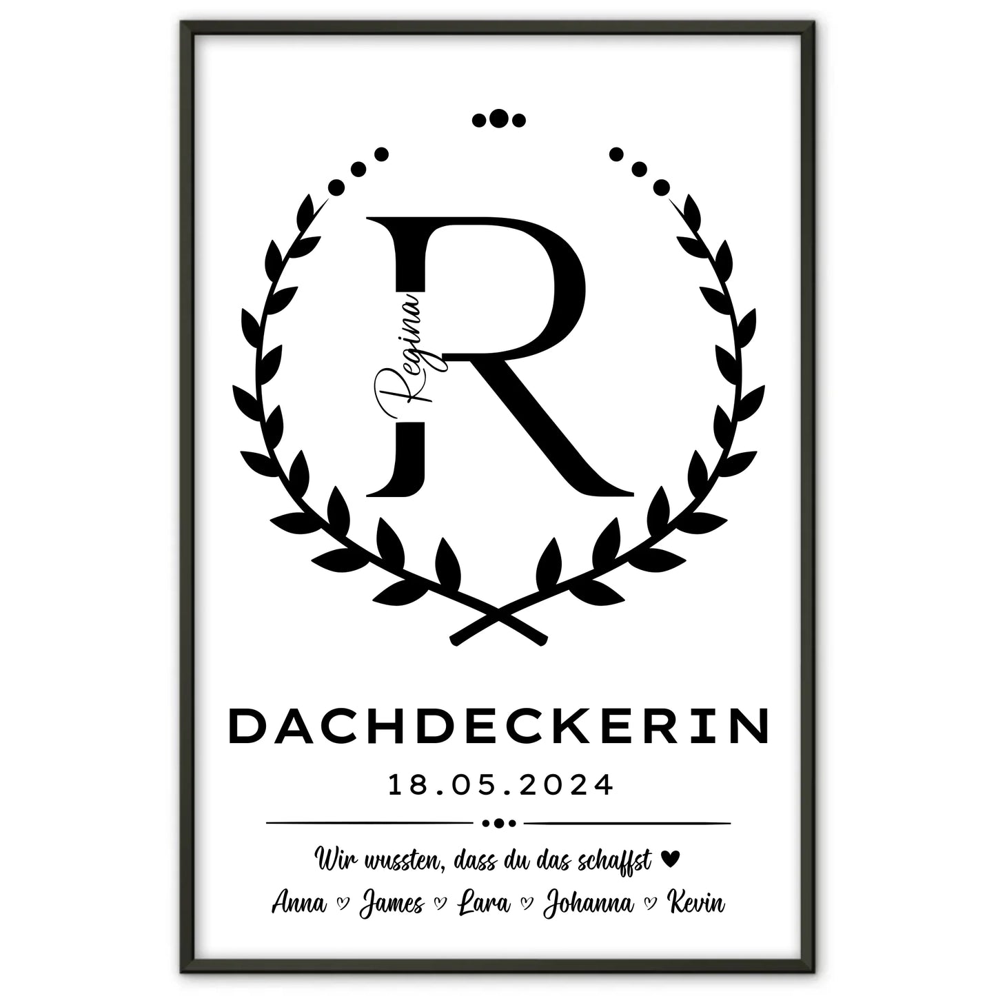 Geschenk Abschluss Ausbildung Poster fuer Dachdeckerin