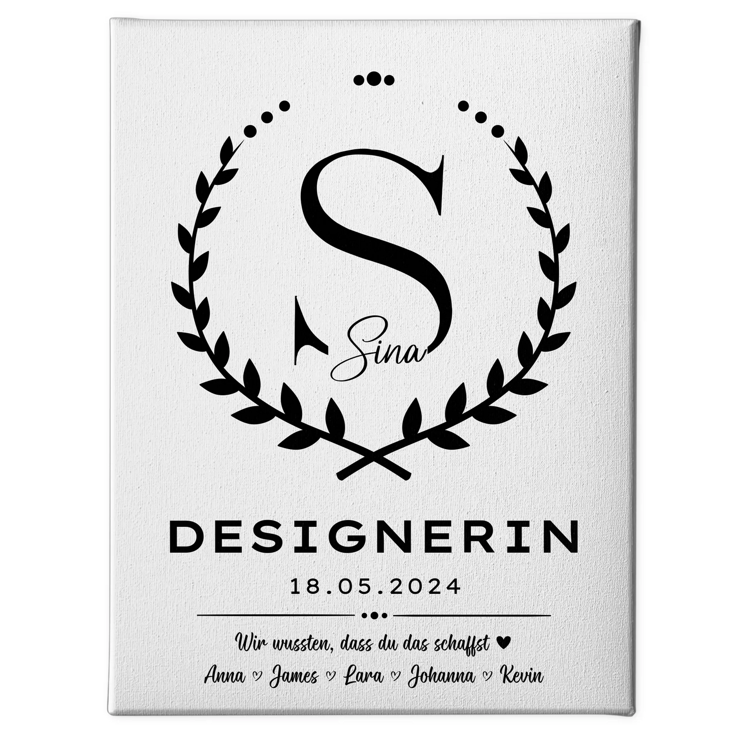 Ausbildungsabschluss Geschenk Designerin Leinwand 1
