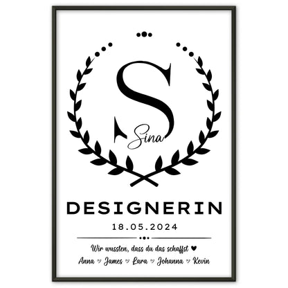 Poster Ausbildungsabschluss Geschenk fuer Designerin