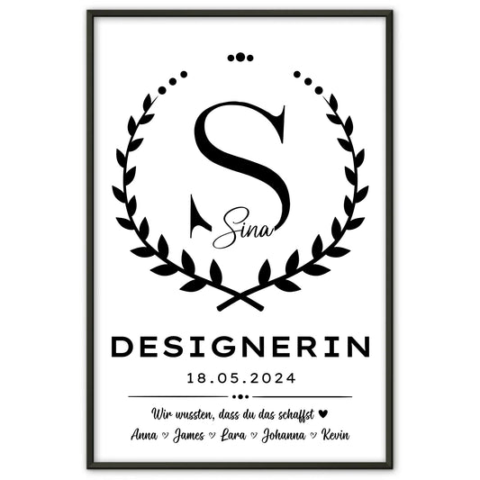 Poster Ausbildungsabschluss Geschenk fuer Designerin